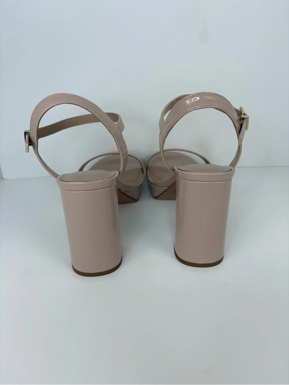 Nude Patent Platform Sandals